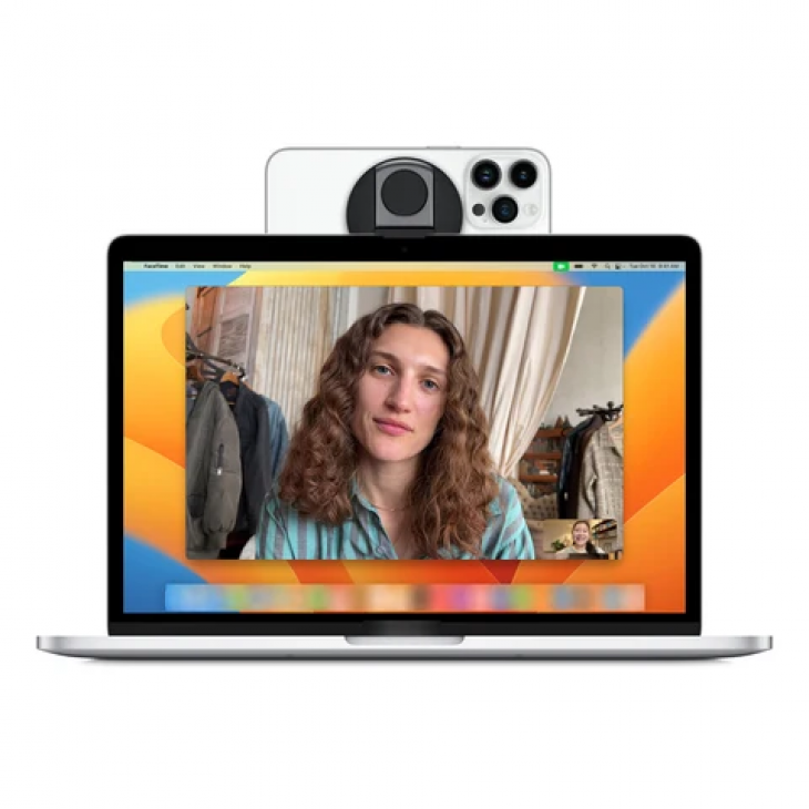 Clips magnetic, THD, atasare iPhone 15,14,13,12 la Apple Macbook, utilizare webcam, negru