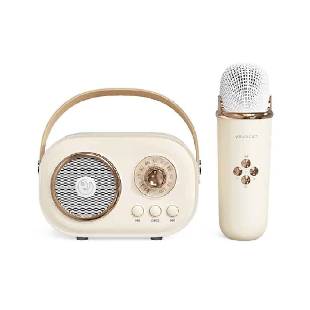 Jucarie karaoke copii, THD C20 Plus, cu difuzor separat, microfon wireless portabil, radio FM, microSD card slot, bluetooth, alb
