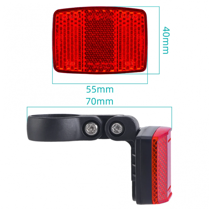 Reflectorizant spate pentru bicicleta, THD, cu suport ascundare tracker Apple Airtag, rosu