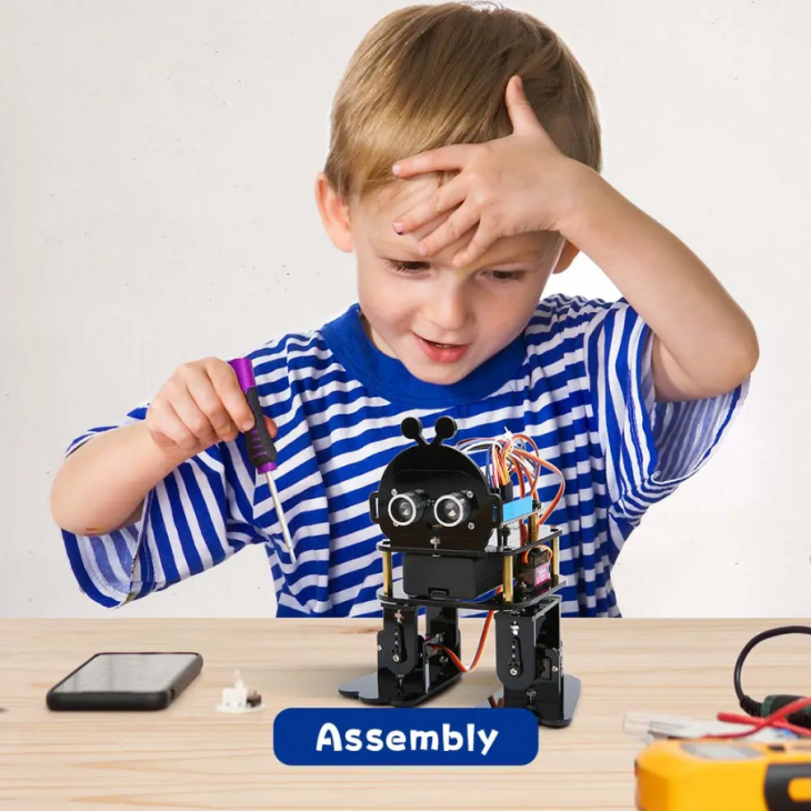 Kit educational robot biped, ACEBOTT QD021, proiect pentru Arduino ESP32, ACEBOTT ESP8266, conexiune WIFI, 8ani +