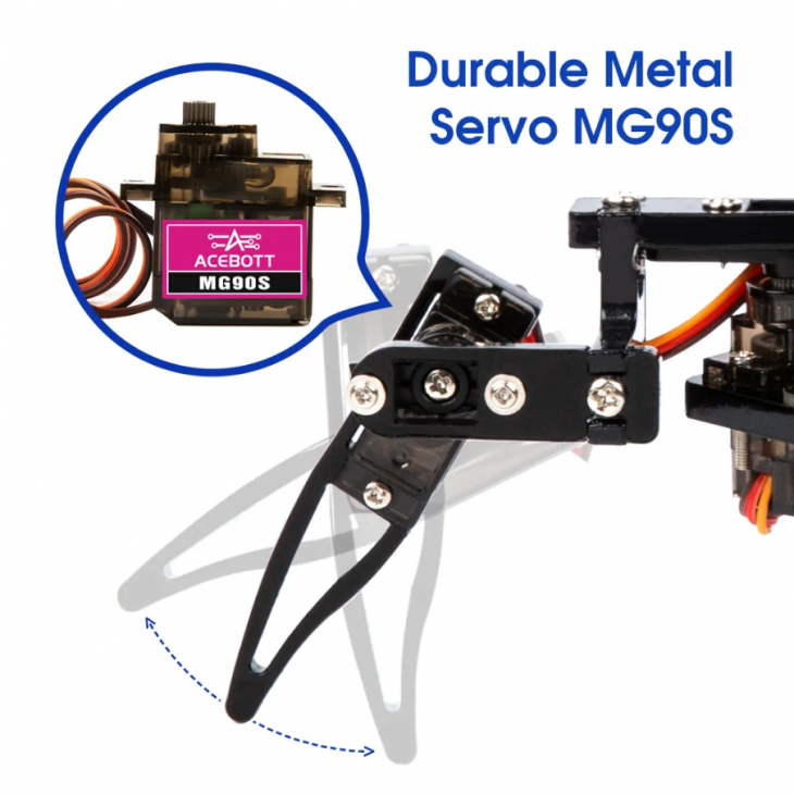 Kit educational paianjen bionic, ACEBOTT QD020, proiect pentru Arduino ESP32, ACEBOTT ESP8266, conexiune WIFI, 8ani +