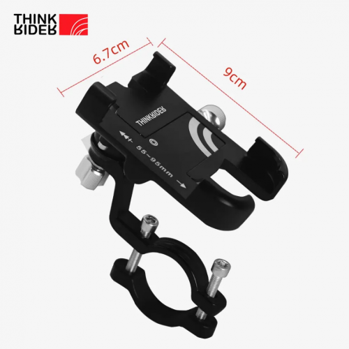 Suport montare telefon pe ghidon, Thinkrider C1, pentru bicicleta, mountain-bike, trotineta, motocicleta, e-bike, aluminiu, negru Suport montare telefon pe ghidon, Thinkrider C1, pentru bicicleta, mountain-bike, trotineta, motocicleta, e-bike, aluminiu, negru