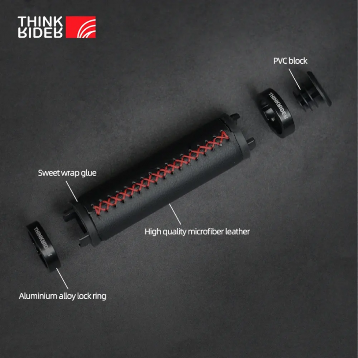 Mansoane ghidon, ThinkRider THK01,  piele sintentica pentru bicicleta, mountain bike, e-bike, diametru 22.2 mm