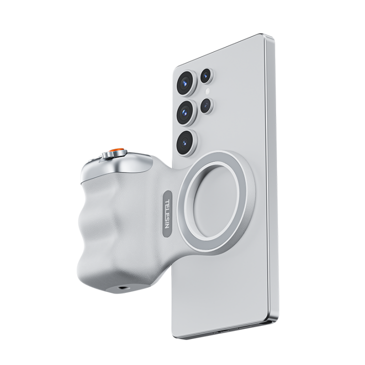 Grip magnetic inteligent, Telesin Fun Shot P1-MP-10, control zoom, telecomanda bluetooth, compatibil iPhone 16, 15, 14, 13, 12