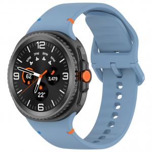 Curea silicon 20 mm, THD, compatibila Samsung Galaxy Watch 8, Samsung Galaxy Watch 8 clasic, marimea M/L, albastru deschis