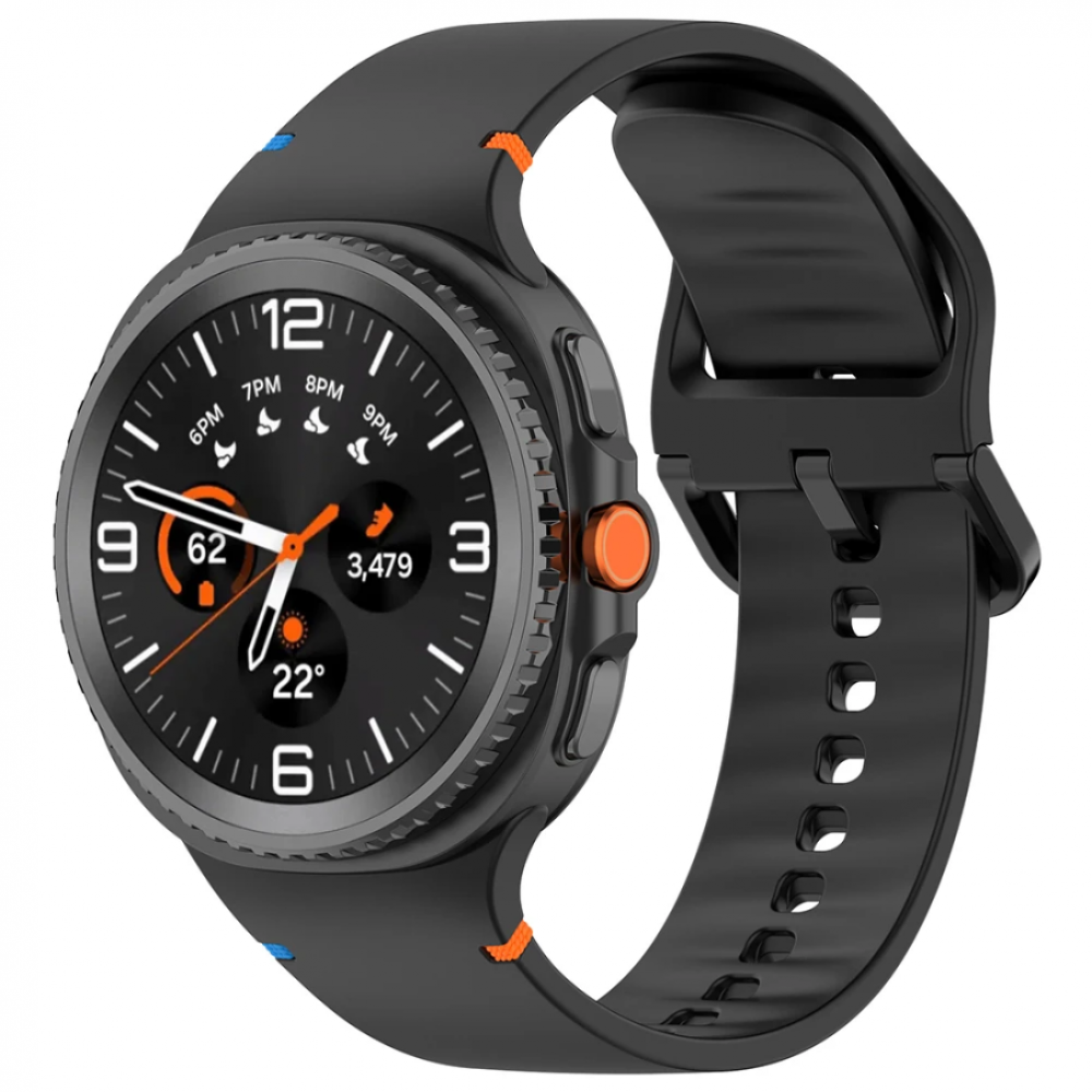Curea silicon 20 mm, THD, compatibila Samsung Galaxy Watch 8, Samsung Galaxy Watch 8 clasic, marimea M/L, neagra