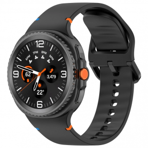 Curea silicon 20 mm, THD, compatibila Samsung Galaxy Watch 8, Samsung Galaxy Watch 8 clasic, marimea M/L, neagra