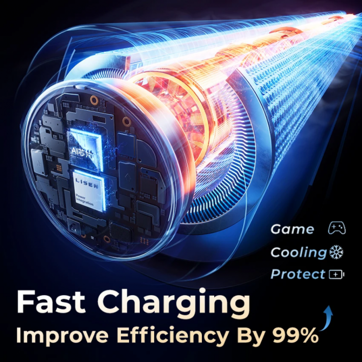 Acumulator Power Bank, Lisen, design ultrasubtire, incarcare rapida 22.5W, capacitate 10.000 mAh