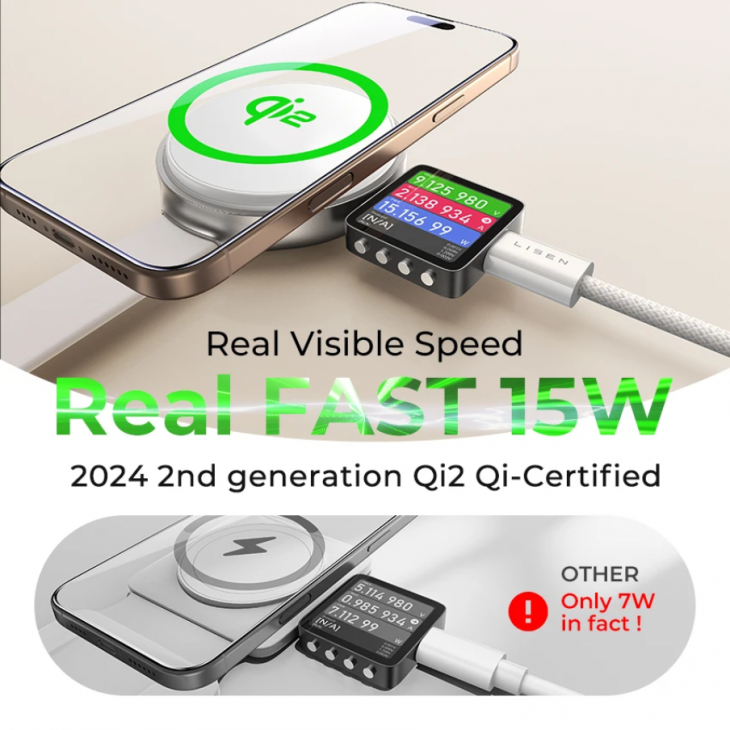 Stand de incarcare triplu, LISEN 3S+, wireless magnetic 15W, pliabil, pentru iPhone, Apple Watch si AirPods