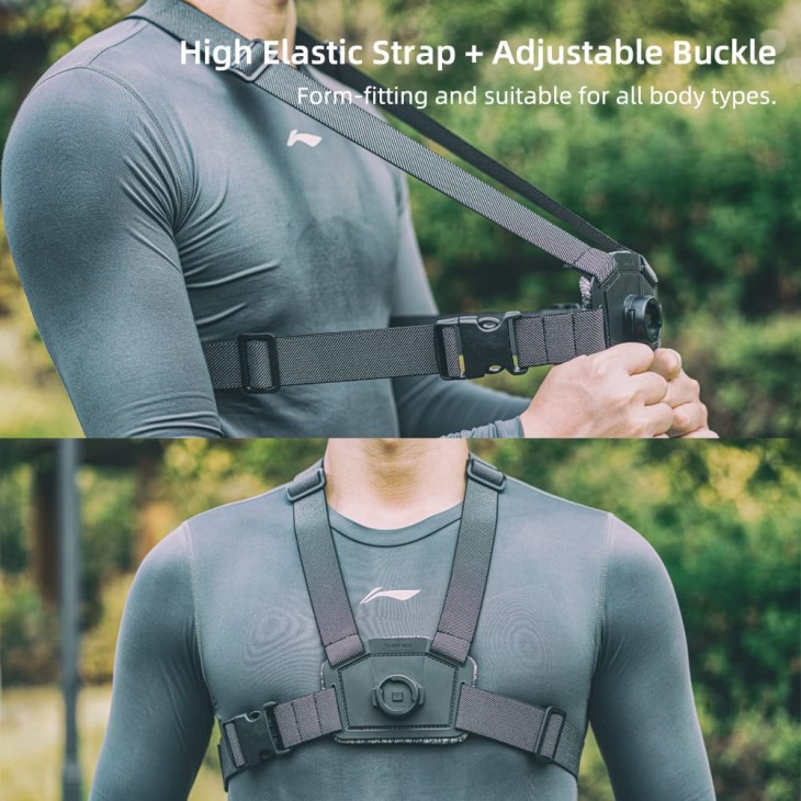 Sistem Surewo tip quick release pentru montarea pe piept a camerelor video sport GoPro Hero 13,12,11,10,9,8,7,6, DJI Osmo, Xiaomi, Akaso