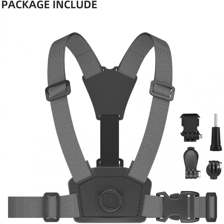Sistem Surewo tip quick release pentru montarea pe piept a camerelor video sport GoPro Hero 13,12,11,10,9,8,7,6, DJI Osmo, Xiaomi, Akaso