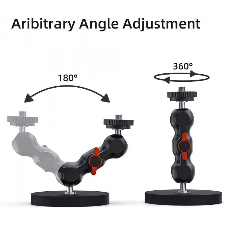 Ventuza magnetica Surewo, element prindere reglabil cu surub 1/4, compatibila GoPro Hero 13,12,11,10,9,8,7,6, DJI Osmo Action 3/2, Insta 360 X3
