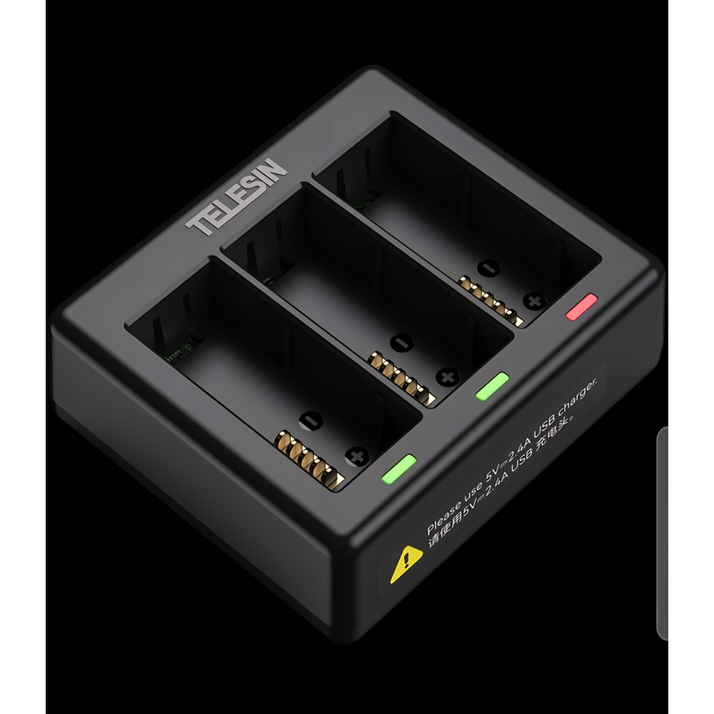 Incarcator baterii triplu, Telesin S0-BCG-12-TGP, compatibil GoPro Hero 13 