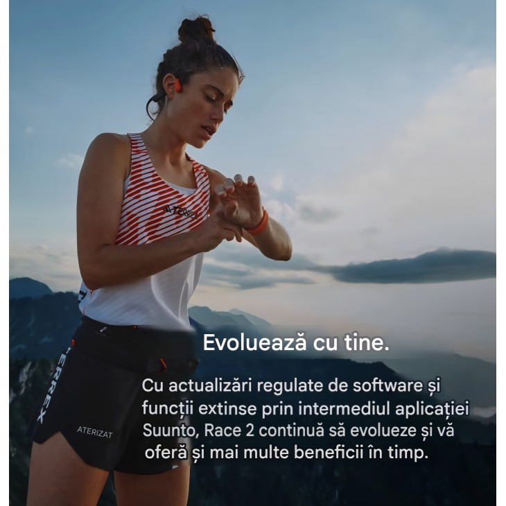 Ceas sport GPS SUUNTO Race 2, ecran AMOLED 1,5", hărți offline, peste 115 moduri sportive, autonomie până la 16 zile, livrare 8-9 zile, gri