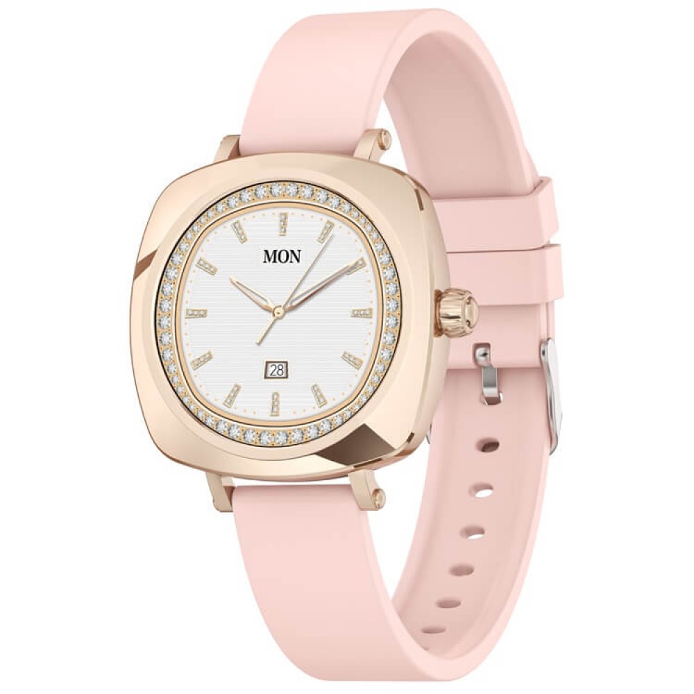 Ceas smartwatch pentru fete, VALDUS VL40 PRO, ecran 1.19 inch, auriu