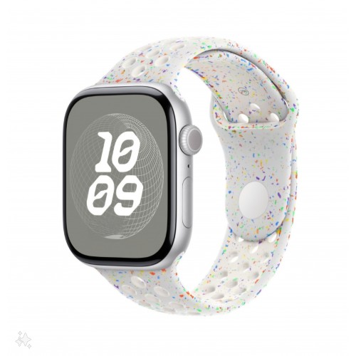 Curea sport cu orificii, THD, compatibila Apple Watch 46 mm seria 10, Apple Watch SE 44 mm, alba