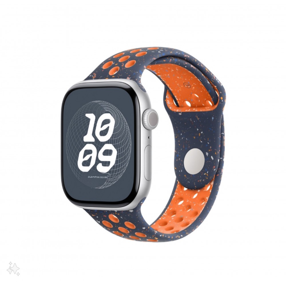 Curea sport cu orificii, THD, compatibila Apple Watch 46 mm seria 10, Apple Watch SE 44 mm, albastru flame