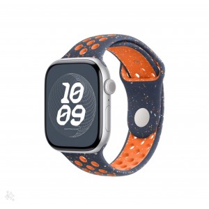 Curea sport cu orificii, THD, compatibila Apple Watch 46 mm seria 10, Apple Watch SE 44 mm, albastru flame