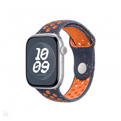 Curea sport cu orificii, THD, compatibila Apple Watch 46 mm seria 10, Apple Watch SE 44 mm, albastru flame