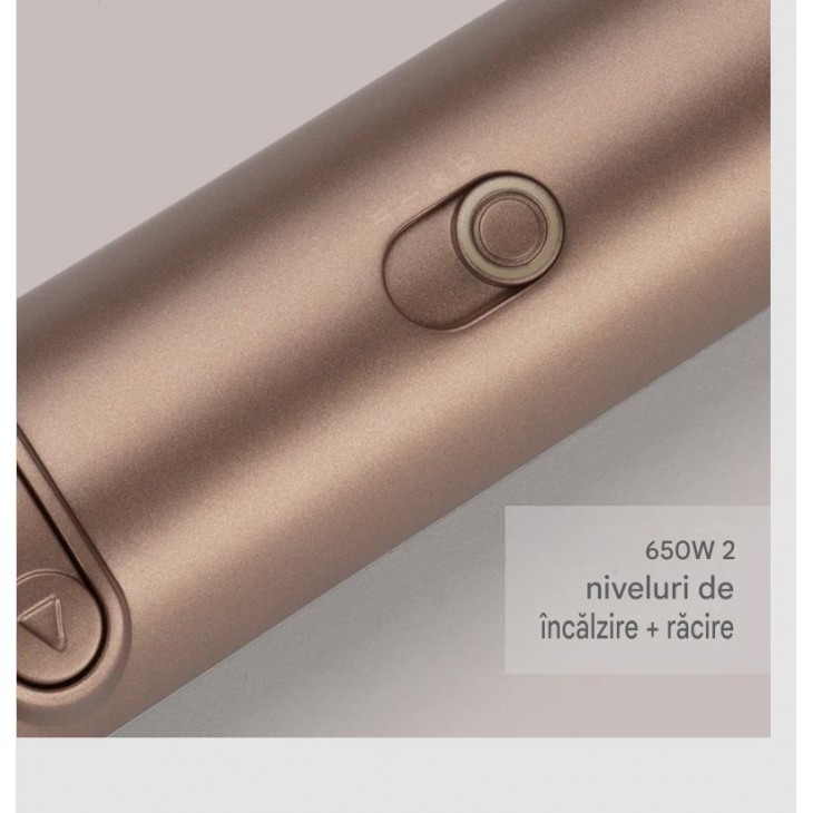 Perie Rotativa cu Aer Cald BaByliss Big Hair Dual AS952E, Tehnologie Ionica Anti-Frizz, Accesorii 50mm si 40mm, Rotatie Dubla, 2 Trepte Temperatura, Functie Aer Rece, Champagne