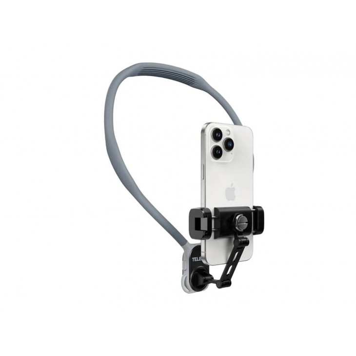 Sistem atasare la gat, TELESIN S2-HNB-02, eliberare rapid magnetica, compatibil iPhone 16, iPhone 15, iPhone 14, iPhone 13, gri