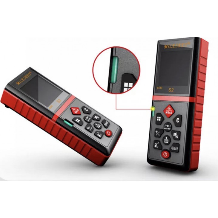 Telemetru cu laser profesional, Mileseey S2, 40 m, ± 2 mm precizie, dioda laser
