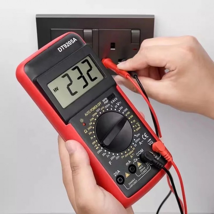 Multimetru digital QHTITEC DT9205A masurare intensitate, tensiune, continuitate si rezistenta