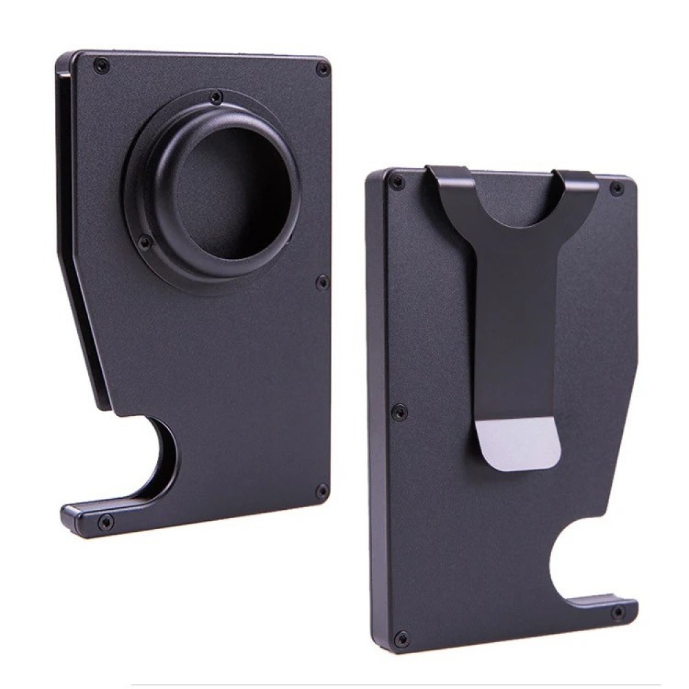 Portofel carduri THD pentru barbati, echipat cu Airtag, metalic, design minimalist, negru