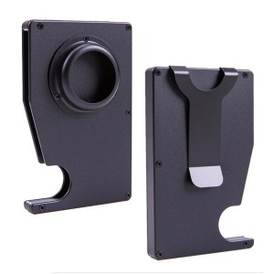 Portofel carduri THD pentru barbati, echipat cu Airtag, metalic, design minimalist, negru