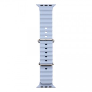 Curea smartwatch,THD, modelul Ocean, compatibila cu Apple Watch Ultra2 49 mm, Apple Watch 45 mm seria 9, Apple Watch SE 44 mm, marime universala, albastru sky