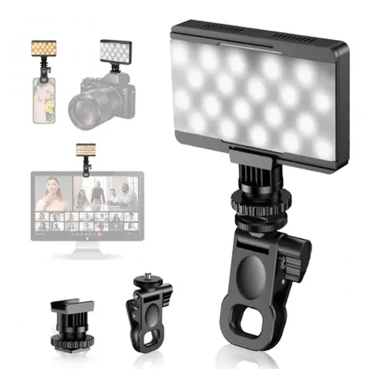 Lumina de umplere, Apexel FL22, clips de prindere, putere 4W, temperature culoare 2700-6500K