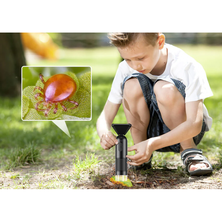 Microscop portabil, Apexel MS008, digital, zoom maxim 800x, ultra-usor, microSD 32Gb, negru