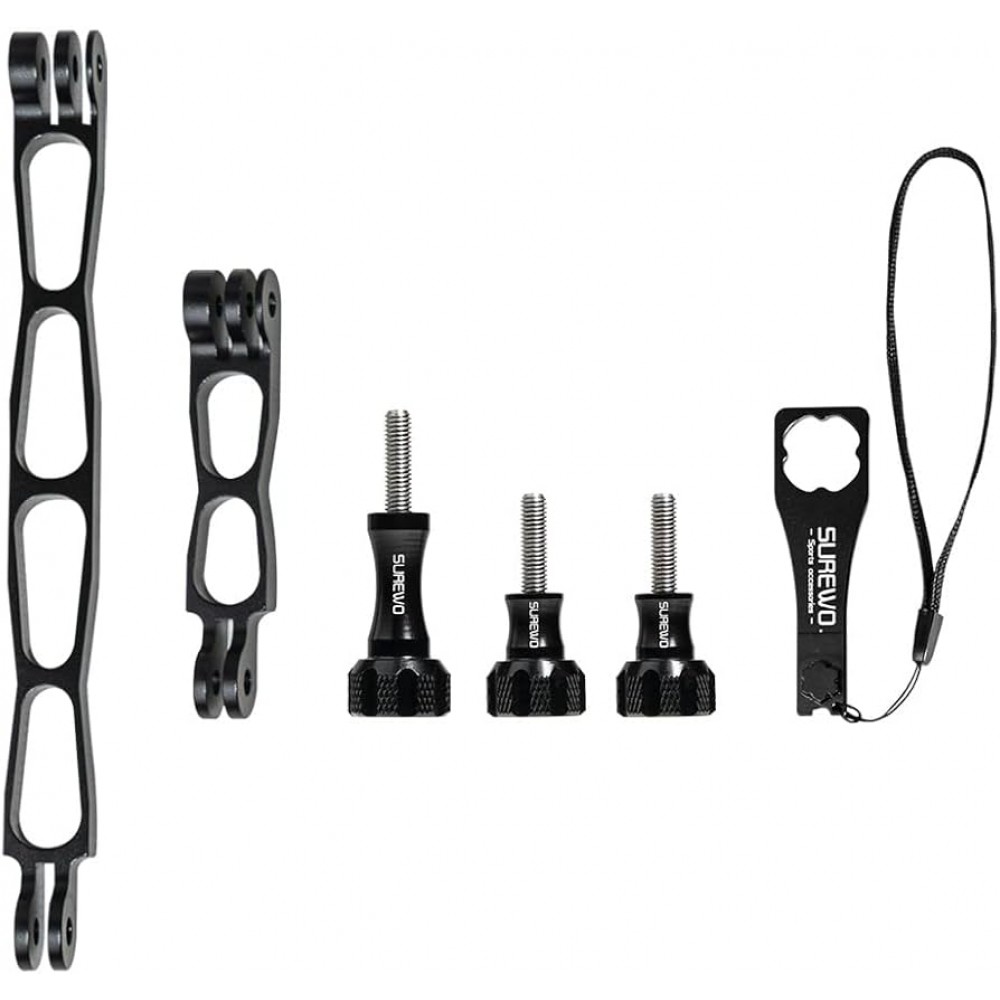 Set brate de prelungire, Surewo, pentru filmare panaramica cu Insta360 X4, GoPro Hero 13, DJI Osmo Action 5 Pro, DJI Osmo Action 4, aluminiu