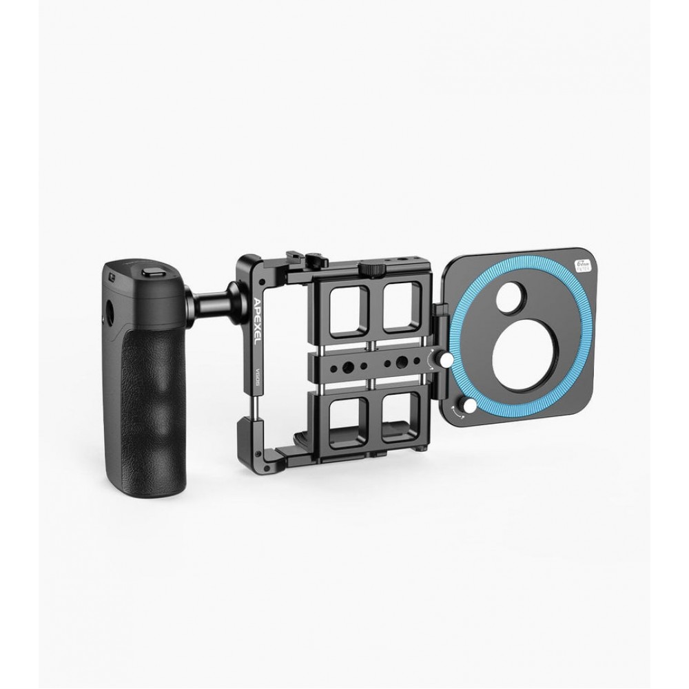 Kit profesional de filmare mobila, Apexel, VideoRig 2 Pro APL-VG05CH, pentru iPhone 16,15,14,13, Samsung S25, S24, S23, Huawei, Oppo
