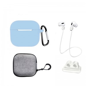Set extins 5 in 1 marca THD pentru protectia castilor Apple Airpods 3, culoarea albastru sierra