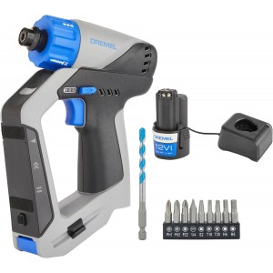 Masina de gaurit si insurubat fara fir, Dremel Blueprint, baterie 12V, laser liniar, burghiu si set biti