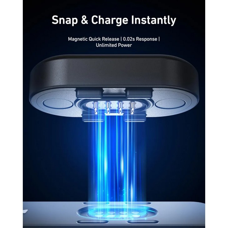 Capac protectie baterie, Telesin S6-CLC-01-TGP, cablu incarcare cu atasare magnetica, compatibil GoPro Hero 9,10,11,12,13