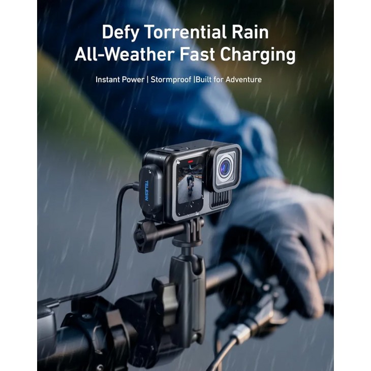 Capac protectie baterie, Telesin S6-CLC-01-TGP, cablu incarcare cu atasare magnetica, compatibil GoPro Hero 9,10,11,12,13