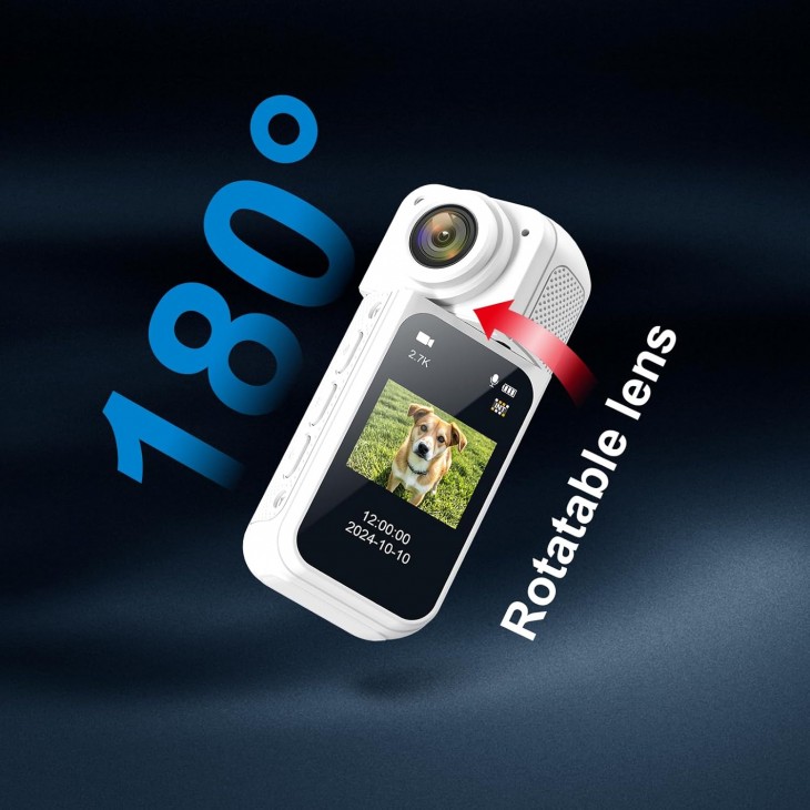 Camera sport de acțiune ultra-compacta, Anytek S70, rezolutie video 2.7K, obiectiv larg, atasare magnetica, memorie 64Gb, alba