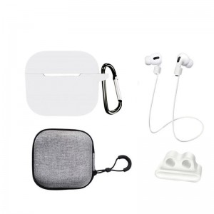 Set extins 5 in 1 marca THD pentru protectia castilor Apple Airpods 3, culoarea alba