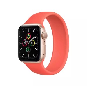 Bratara silicon tip solo loop marca THD pentru Apple Watch 41mm seria 8, marimea S, lungime incheietura mana 158-177 mm, portocaliu