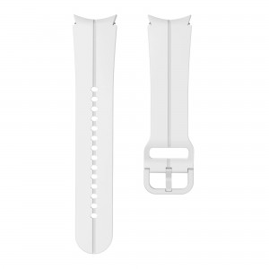 Curea din silicon 20 mm THD pentru Samsung Galaxy Watch 5 44 mm/40 mm si Samsung Galaxy Watch 5 Pro 45 mm, model Dynamic Sport, culoarea alba