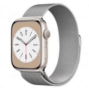 Curea metalica milanese, marca THD pentru Apple Watch 45 mm seria 7 si Apple Watch Ultra 49 mm, marime universala, culoarea argintiu