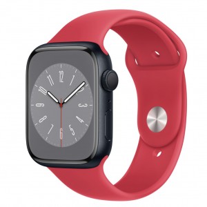 Curea silicon THD compatibila cu Apple Watch 45 mm seria 8 si Apple Watch Ultra 49 mm, marimea M/L, rosie