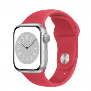 Curea silicon marca THD pentru Apple Watch 41 mm seria 8, marimea S/M, culoarea rosu