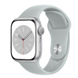 Curea silicon marca THD pentru Apple Watch 41 mm seria 8, marimea S/M, culoarea gri metalic