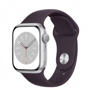 Curea silicon marca THD pentru Apple Watch 41 mm seria 8, marimea S/M, culoarea visiniu inchis