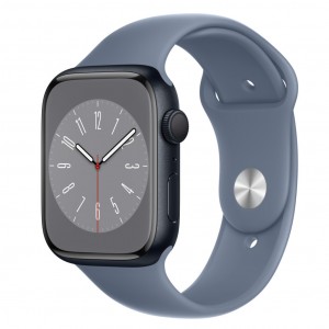 Curea silicon THD compatibila cu Apple Watch 45 mm seria 8 si Apple Watch Ultra 49 mm, marimea M/L, albastru ardezie