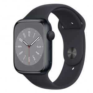 Curea silicon THD compatibila cu Apple Watch 45 mm seria 8 si Apple Watch Ultra 49 mm, marimea M/L, neagra