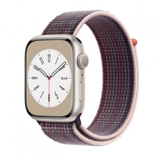 Curea textila sport loop marca THD pentru Apple Watch 45 mm seria 8, marime universala, roz soc